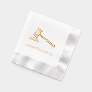 Servilletas Con Brillo Abogado Legal Juez Gavel Ley Nombre Profesional