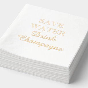 Servilletas Con Brillo Ahorra Agua Bebe Champán elegante fiesta de papel