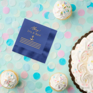 Servilletas Con Brillo ¡Ahoy es un chico! Baby Shower naumático