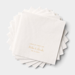 Servilletas Con Brillo Amor en el Boda de script de nombres personalizado