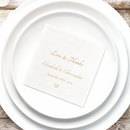 Servilletas Con Brillo Amor y gracias Monograma Boda Fiesta de citas Cóct