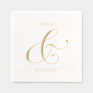 Servilletas Con Brillo Ampersand y nombres