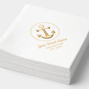 Servilletas Con Brillo Ancla náutica personalizada