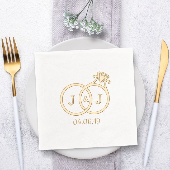 Servilletas Con Brillo Anillos de Boda de monograma de moda (Subido por el creador)