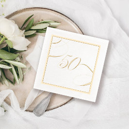 Servilletas Con Brillo Aniversario de aniversario de aniversario de oro d