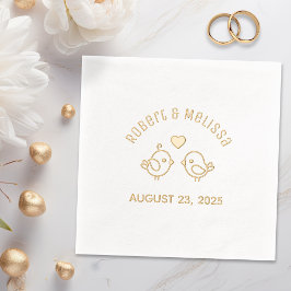 Servilletas Con Brillo Aniversario de la Pareja de Bodas de la Cuta Perso