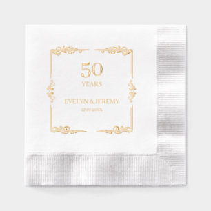 Servilletas Con Brillo Aniversario del Boda Art Nouveau elegante