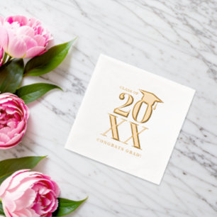 Servilletas Con Brillo Año de graduación simple moderno