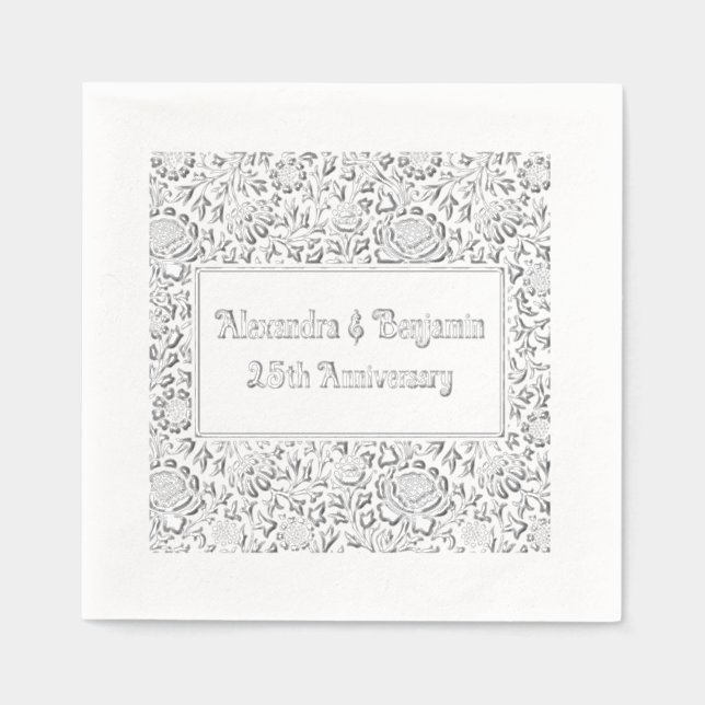 Servilletas Con Brillo Antecedentes florales #2 Cualquier Ocasión 50 Aniv (Anverso)