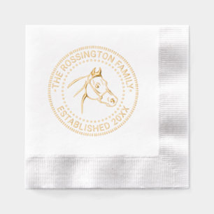 Servilletas Con Brillo Apellido de la familia de la cabeza del caballo Fe