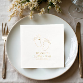 Servilletas Con Brillo Baby Shower con impresión de pies | Decoración fie