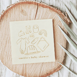 Servilletas Con Brillo Baby Shower de Ilustraciones recién nacidos