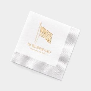 Servilletas Con Brillo Bandera estadounidense patriótica ondeando nombre 