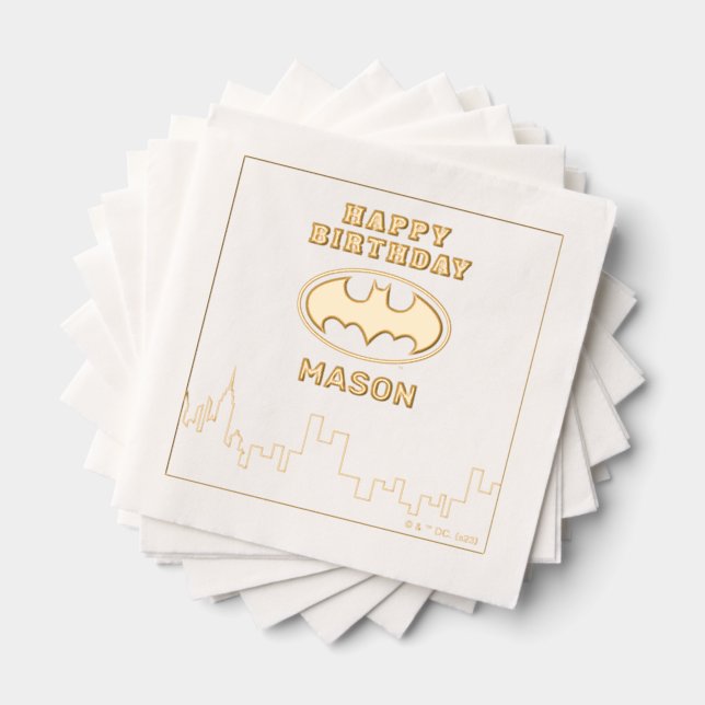 Servilletas Con Brillo Batman - Ciudad Gótica | Cumpleaños (Insitu (apilados))