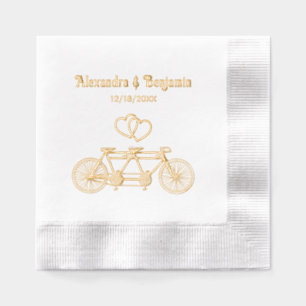 Servilletas Con Brillo Bicicleta Vintage Construida Para Dos / Pareja En 
