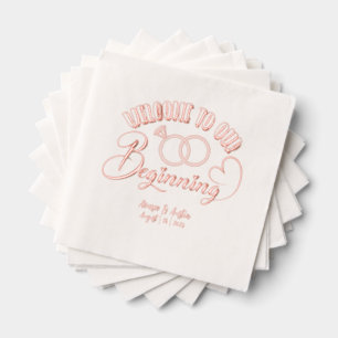Servilletas Con Brillo Bienvenidos A Nuestro Boda Principiante