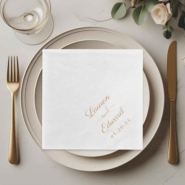 Servilletas Con Brillo Boda con letra manuscrita elegante rústica (Subido por el creador)