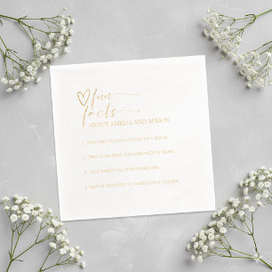 Servilletas Con Brillo Boda Datos Divertidos Caligrafía Guión Oro