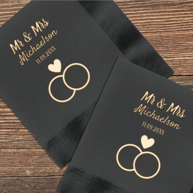 Servilletas Con Brillo Boda de anillos entrelazados (Subido por el creador)