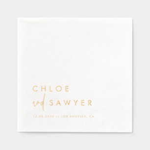 Servilletas Con Brillo Boda de escritura manuscrita Minimalista moderna