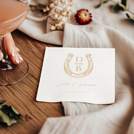 Servilletas Con Brillo Boda de Monograma y nombre personalizado de herrad
