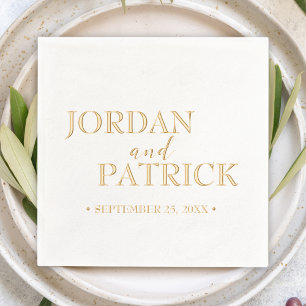 Servilletas Con Brillo Boda de nombre personalizado Minimalista tradicion