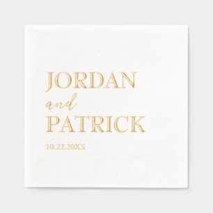 Servilletas Con Brillo Boda de nombre personalizado Minimalista tradicion