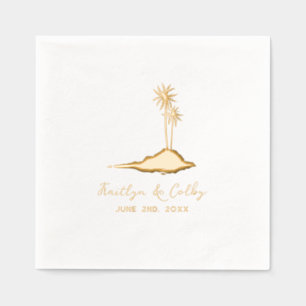 Servilletas Con Brillo Boda de Palm Trees Island