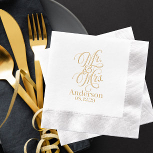 Servilletas Con Brillo Boda de Sr y Sra
