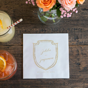 Servilletas Con Brillo Boda del Monograma del Herradura Occidental