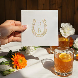 Servilletas Con Brillo Boda del Monograma del Personalizado Rústico Oeste