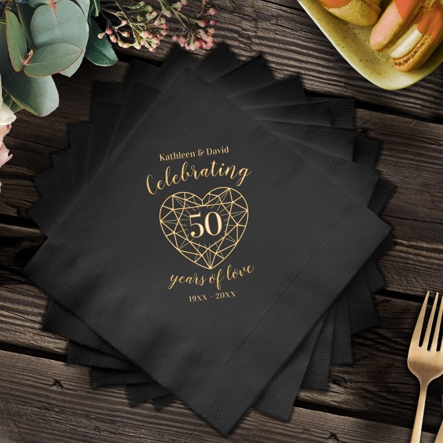 Servilletas Con Brillo Boda Dorado 50.º Relieve metalizado estampado (Subido por el creador)