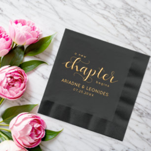 Servilletas Con Brillo Boda Elegante Comienza Un Nuevo Capítulo
