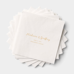 Servilletas Con Brillo Boda elegante con letra Bold Script