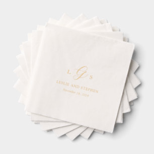 Servilletas Con Brillo Boda Elegante con Monograma Atemporal