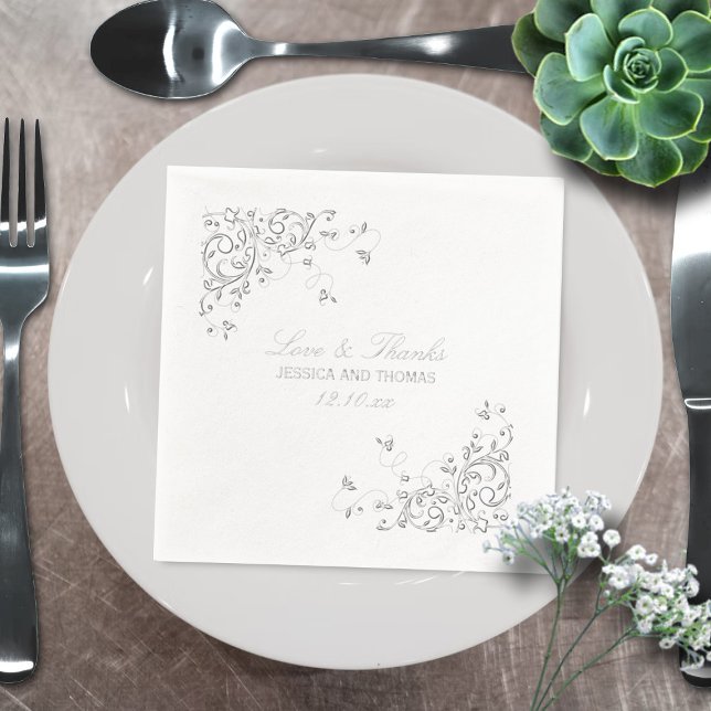 Servilletas Con Brillo Boda elegante de Swirls (Subido por el creador)