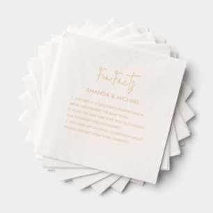 Servilletas Con Brillo Boda Fun Hacts Moderna Trivia Personalizada