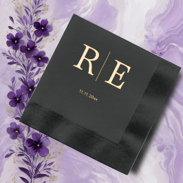 Servilletas Con Brillo Boda Minimalista monograma