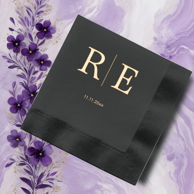 Servilletas Con Brillo Boda Minimalista monograma (Subido por el creador)