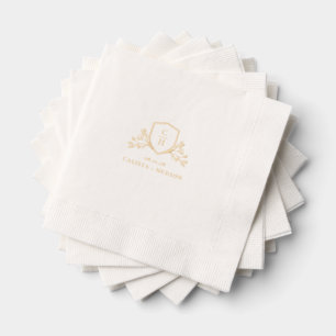 Servilletas Con Brillo BODA Monograma de BRUNSWICK ESCUDO