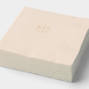 Servilletas Con Brillo Boda Monograma de la rama de ARMONÍA