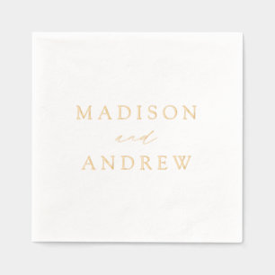 Servilletas Con Brillo Boda Personalizada con Letra Elegante Moderna