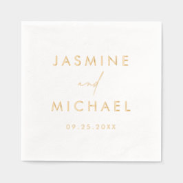 Servilletas Con Brillo Boda Personalizada con Letra Moderna