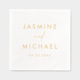 Servilletas Con Brillo Boda personalizado de escritura moderna