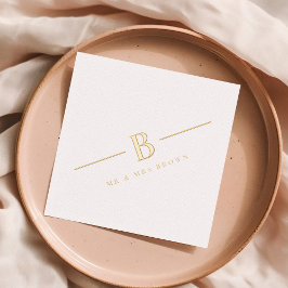 Servilletas Con Brillo Boda personalizado monograma moderno simple