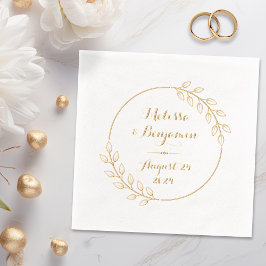 Servilletas Con Brillo Boda Wreath de hojas redondas