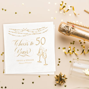 Servilletas Con Brillo Brindis por 50 años de bodas aniversario