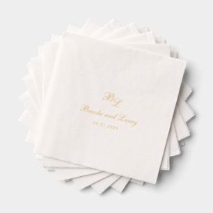 Servilletas Con Brillo Brooke Classic Script Monograma Elegante Boda