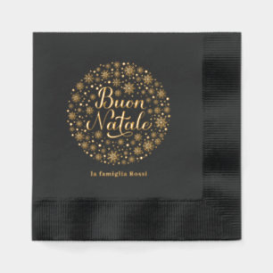 Servilletas Con Brillo Buon Natale Fiesta Italiana de Navidad Copos de Ni
