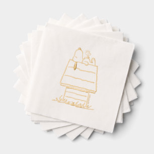 Servilletas Con Brillo Cacahuetes   Snoopy & Woodstock Doghouse